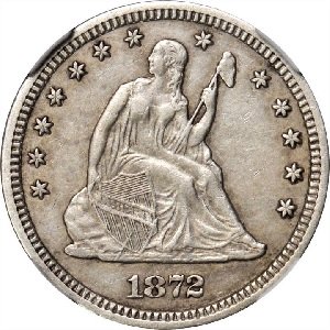 1872-CC Seated Liberty quarter photos