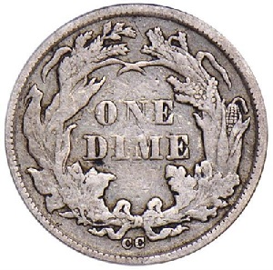 1873-CC Seated Liberty dime value trends