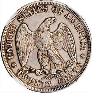 1875-CC Seated Liberty 20 cent -- key date value trends