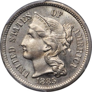 1884 Three cent copper nickel images