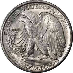 Key date of series -- 1921-D Walking Liberty half dollar