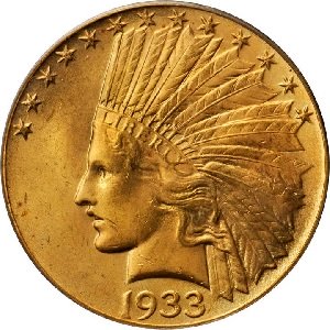 1933 Indian Head $10 eagle